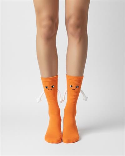 El Ele Tutuşan  Turuncu Atletik Çorap