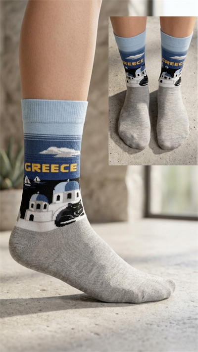 Greece Renkli Unisex Çorap