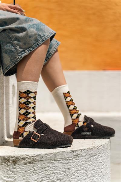 Kahverengi Ayıcık Renkli Unisex Çorap