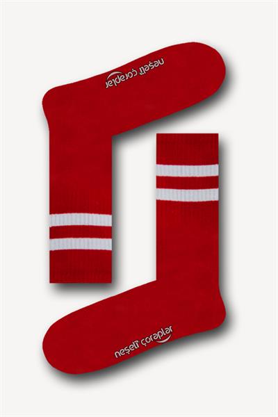 Kırmızı Long Atletik Unisex Çorap 
