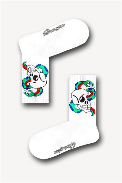 Kuru Kafa Yılan Desenli Atletik Unisex Çorap