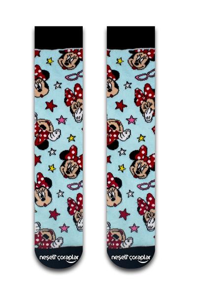Minnie Mouse Mavi Renkli Unisex Çorap