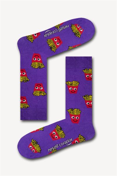 Neşeli Patates Renkli Unisex Çorap