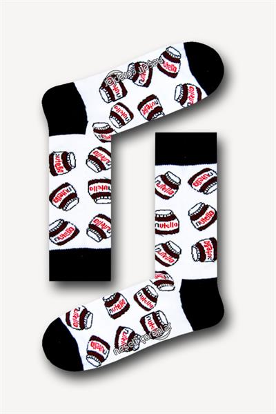 Nutella Desenli Unisex Renkli Çorap