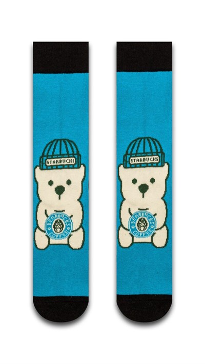 Panda Coffee Renkli Unisex Çorap