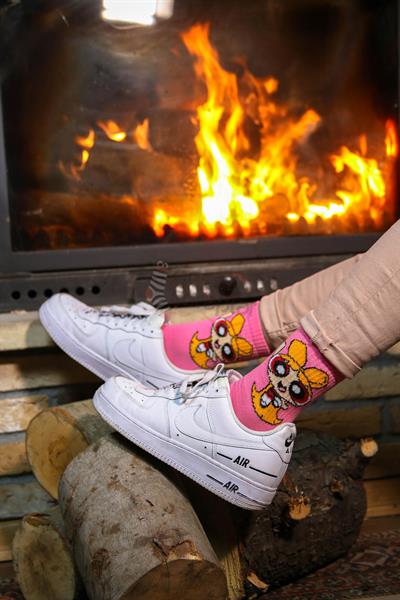 Pembe Blossom Atletik Kadın Çorap
