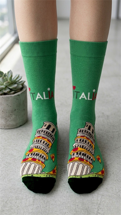 Pizza Kulesi Renkli Unisex Çorap