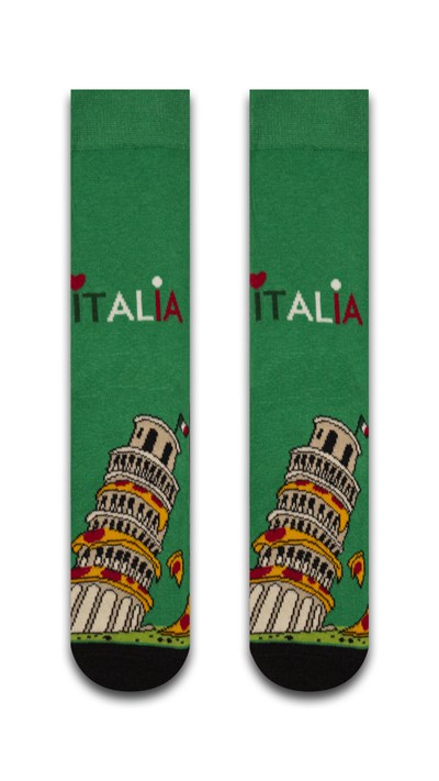 Pizza Kulesi Renkli Unisex Çorap