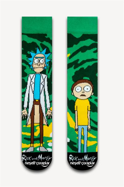 Rick and Morty Renkli Unisex Çorap