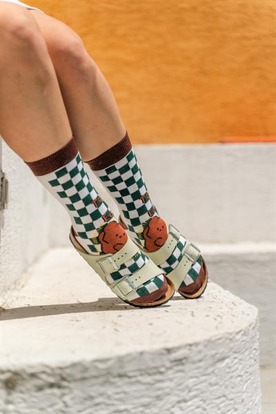 Yeşil Blok Ayıcık Renkli Unisex Çorap