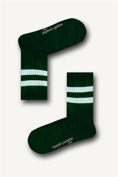 Yeşil Renkli Atletik Unisex Çorap 