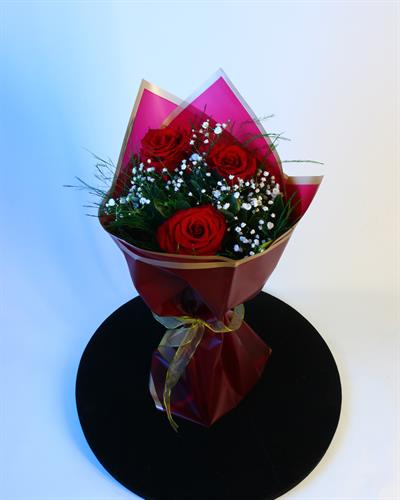 3 Kırmızı Gül Buketi