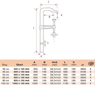 مشبك مطروق للخدمة الشاقة Bulut 100 سم – 1000×120 مم