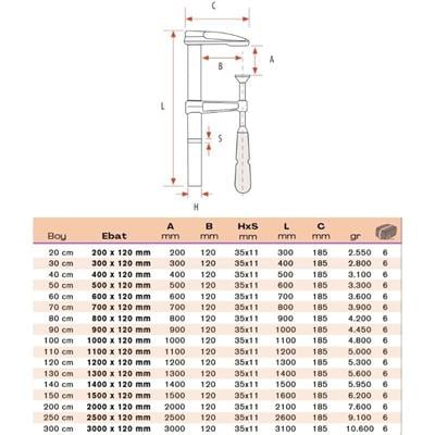 BULUT Büyük İşkence Döküm 40 cm 400x120mm