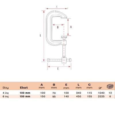 Bulut Rohrschmiedezwinge Typ G 6 Zoll – 150 mm