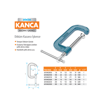 Kanca Gussrohrzwinge Typ C 3 Zoll – 100 mm