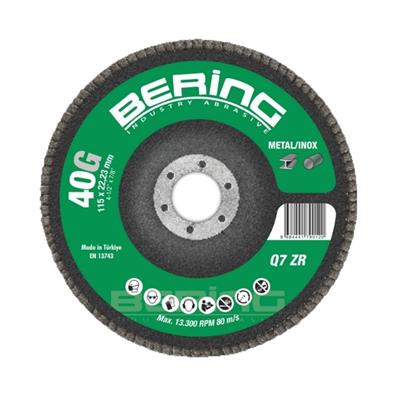 Bering Q7 Zr • Zirconium Premium Flap Discs • 115 x 22.23 • Grit 60