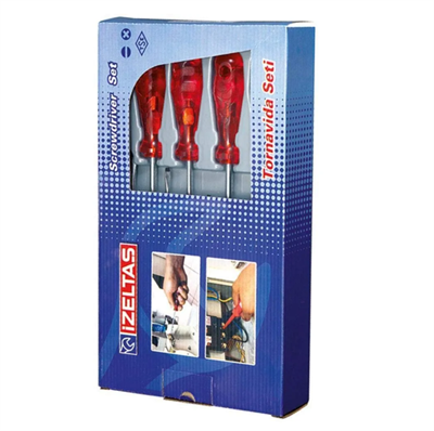 İzeltaş Kraft Seri Yıldız Uclu Tornavida Takımı (6 parca)