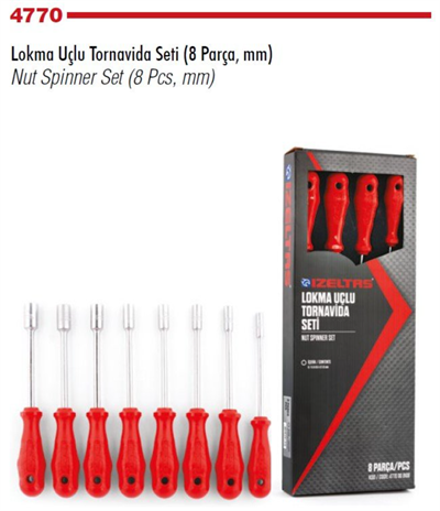 İzeltaş Lokma Uclu Tornavida Takimu (8 Parça, mm)