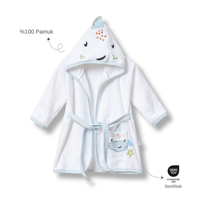 Ankibaby %100 Pamuk Balinalı Bornoz