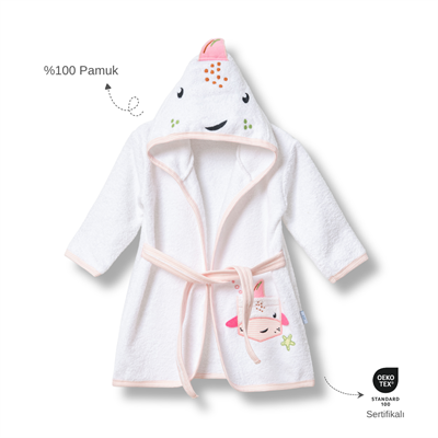Ankibaby %100 Pamuk Balinalı Bornoz