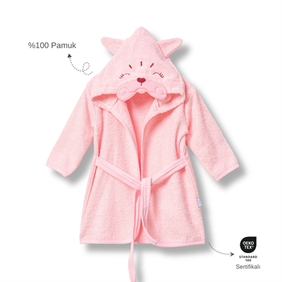 Ankibaby %100 Pamuk Kedicik Bornoz