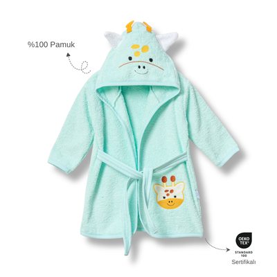 Ankibaby %100 Pamuk Zürafalı Bornoz 