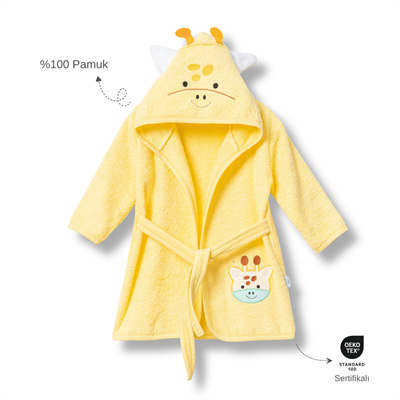 Ankibaby %100 Pamuk Zürafalı Bornoz 