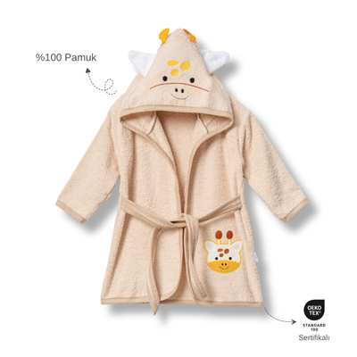 Ankibaby %100 Pamuk Zürafalı Bornoz 