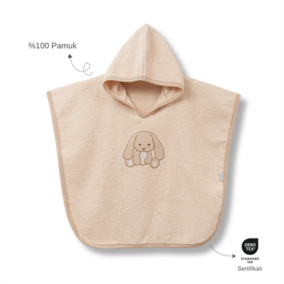 Ankibaby Tavşanlı Havlu Panço - %100 Pamuk!
