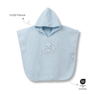Ankibaby Tavşanlı Havlu Panço - %100 Pamuk!