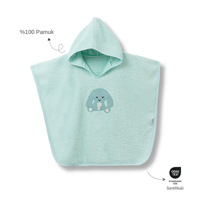 Ankibaby Tavşanlı Havlu Panço - %100 Pamuk!