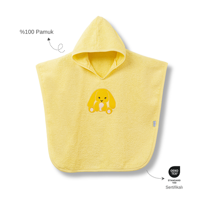 Ankibaby Tavşanlı Havlu Panço - %100 Pamuk!