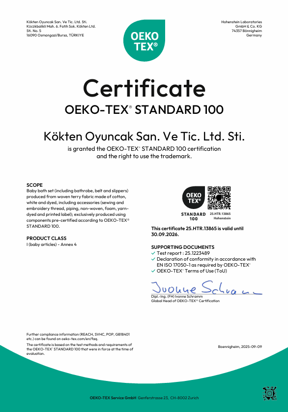 OEKO-TEX Standard 100 Sertifikası
