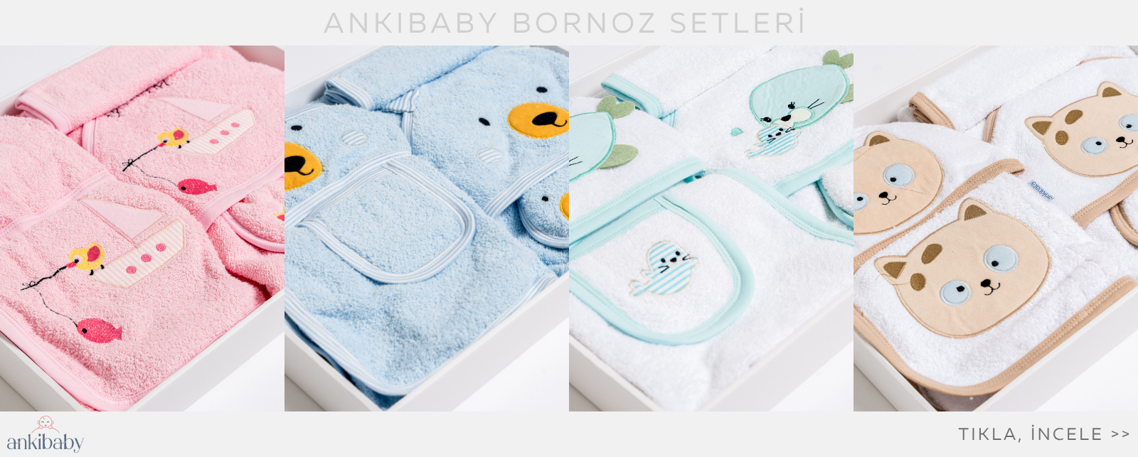 Ankibaby %100 Pamuk Bebek Bornoz Takımları