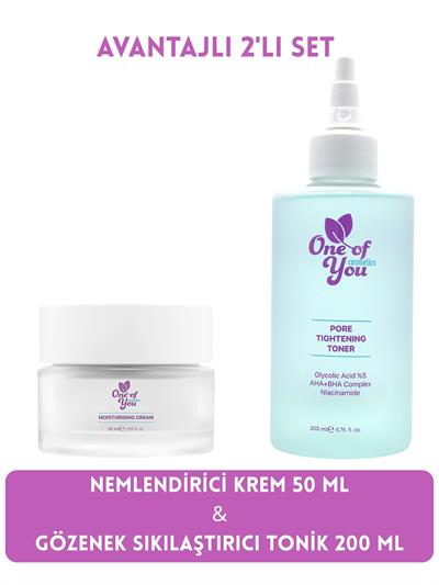 PORE TIGHTENING TONER 200 ML &  MOISTURISING CREAM  50 ML 2'Lİ SET