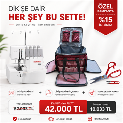 Bernina L450 Overlok Makinesi ve Taşıma Çantası