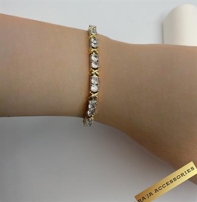 Özel Seri X Detaylı SilverGold İnce Su Yolu Bileklik