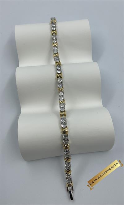 Özel Seri X Detaylı SilverGold İnce Su Yolu Bileklik