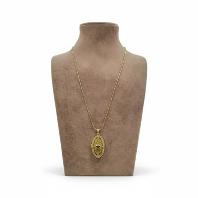 Çelik Gold Dorika Zincir Detaylı Vintage İçi Açılan Kolye