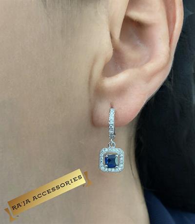 Kuyumcu Model Safir Zirkon Taşlı Silver Küpe
