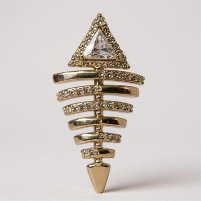Zirkon Taşlı Balık Figürü Gold Küpe