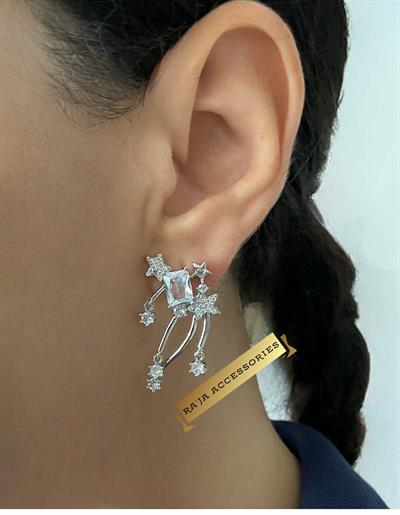 Özel Seri 6lı Yıldız Figürlü Silver Küpeler