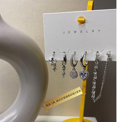 Özel Seri 6lı Daire Figürlü Silver Küpeler