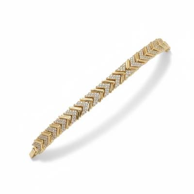 Gold Balık Sırtı Model Taşlı Bileklik