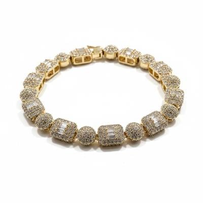 Gold Tam Tur Baget Taşlı Bİleklik