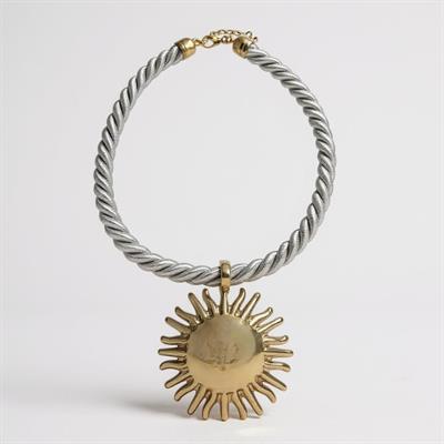 Güneş Charm Detaylı Silver Halat Kolye