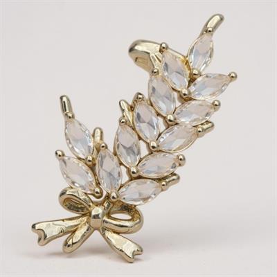 Gold Zirkon Taşlı Çiçek Kıkırdak Küpe