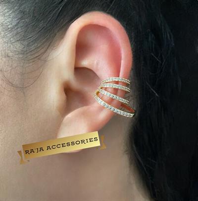 Gold Zirkon Taşlı Kıkırdak Küpe