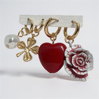 Marka Model Charm Detay 4lü Küpe Set
